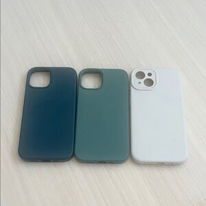 Assorted iPhone 14 Case Set - Teal, Turquoise, and Cream